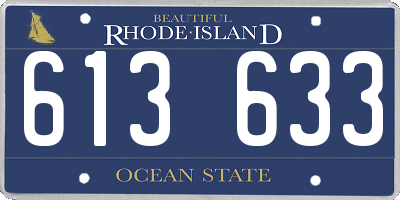 RI license plate 613633