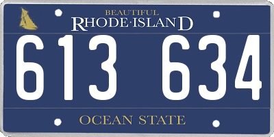 RI license plate 613634