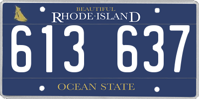 RI license plate 613637