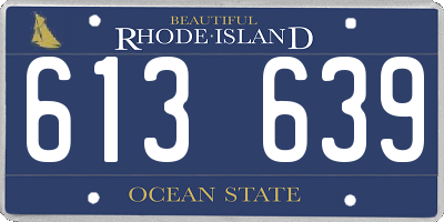 RI license plate 613639