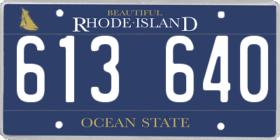 RI license plate 613640
