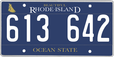 RI license plate 613642