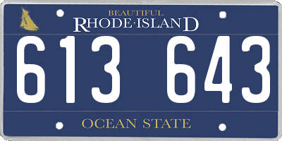 RI license plate 613643