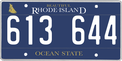 RI license plate 613644