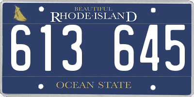 RI license plate 613645