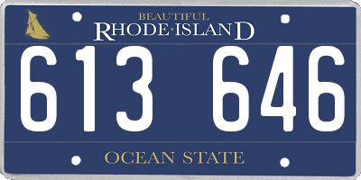 RI license plate 613646