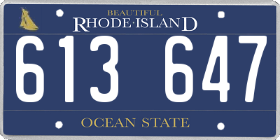 RI license plate 613647
