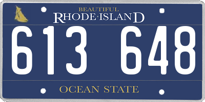 RI license plate 613648