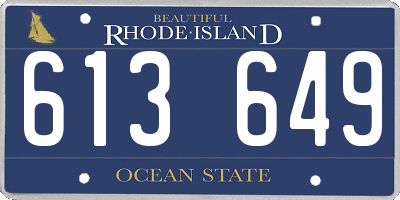 RI license plate 613649