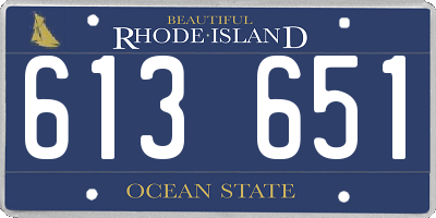 RI license plate 613651