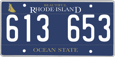 RI license plate 613653