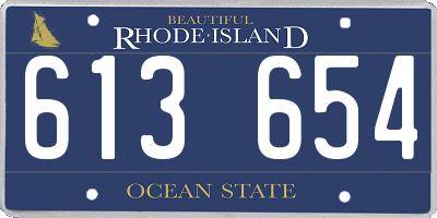 RI license plate 613654
