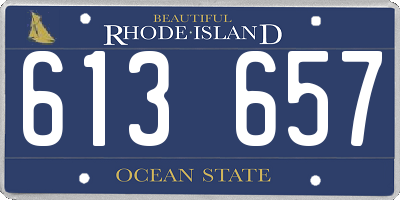 RI license plate 613657