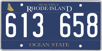 RI license plate 613658