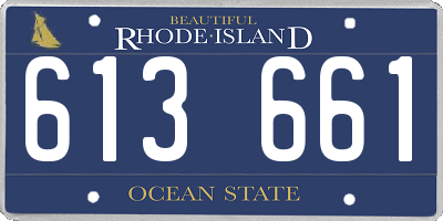 RI license plate 613661