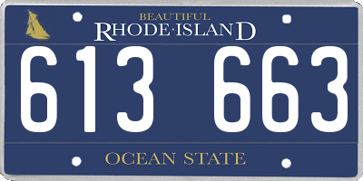 RI license plate 613663
