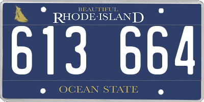 RI license plate 613664