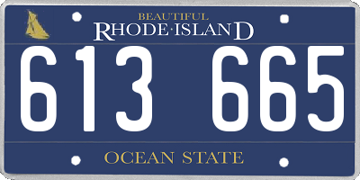 RI license plate 613665