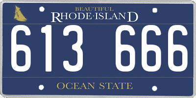 RI license plate 613666