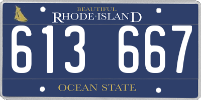 RI license plate 613667