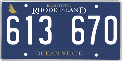 RI license plate 613670