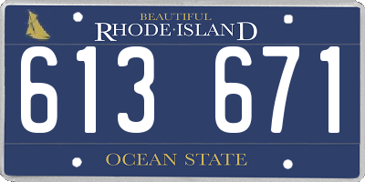 RI license plate 613671