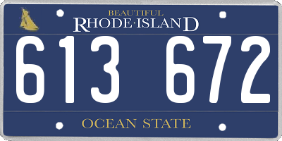 RI license plate 613672