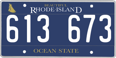 RI license plate 613673