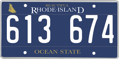 RI license plate 613674