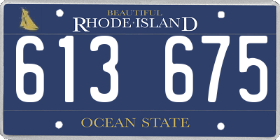 RI license plate 613675