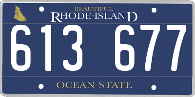 RI license plate 613677