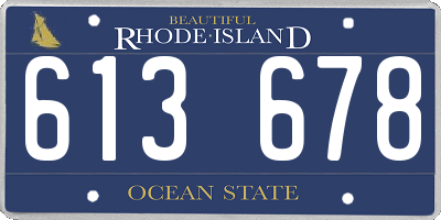 RI license plate 613678