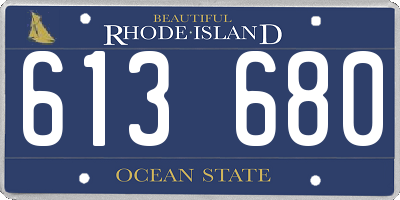 RI license plate 613680