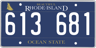 RI license plate 613681