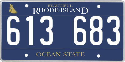 RI license plate 613683