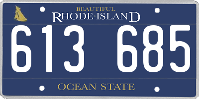 RI license plate 613685
