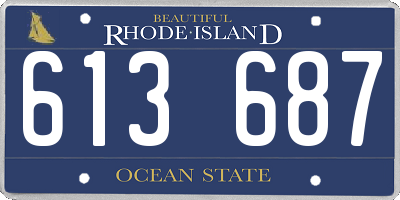 RI license plate 613687