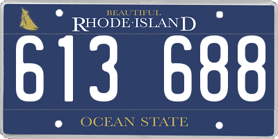RI license plate 613688