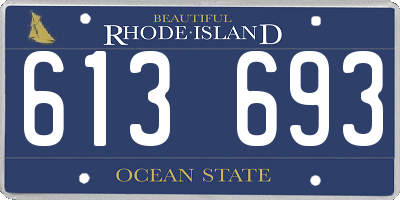 RI license plate 613693