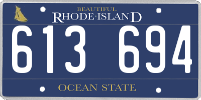 RI license plate 613694
