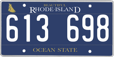 RI license plate 613698
