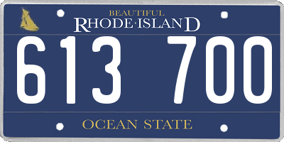 RI license plate 613700