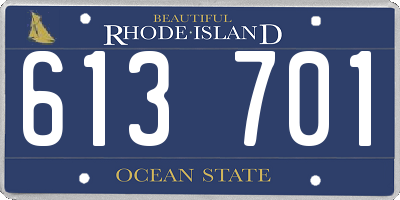 RI license plate 613701