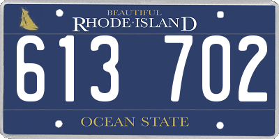 RI license plate 613702
