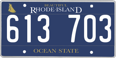 RI license plate 613703