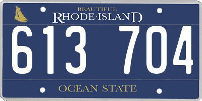 RI license plate 613704