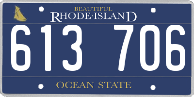 RI license plate 613706