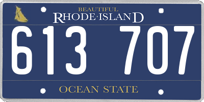 RI license plate 613707