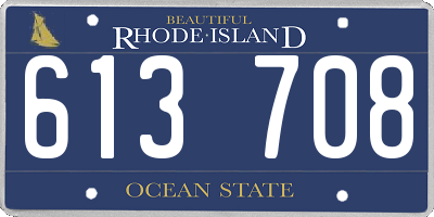 RI license plate 613708