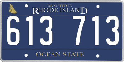 RI license plate 613713